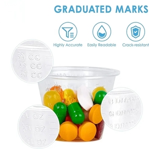 Vaso de Medicina de plástico desechable graduado para consultorios médicos, hospitales escolares, enfermeras y pastillero casero - Product Image 6