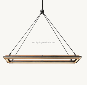 Lampadario Moderno Vintage in <span class=keywords><strong>Ferro</strong></span> Battuto Quadrato per Soggiorno, Decorazione Rustica per Interni, Illuminazione Retrò Stile Industriale - Product Image 1