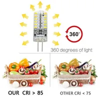 10 Buah Bohlam LED G4 2W-15W AC/DC12V/AC220V 3014SMD Kristal Putih Hangat/Putih 360 Sudut Chip LED Epistar 500-999 Lumen untuk