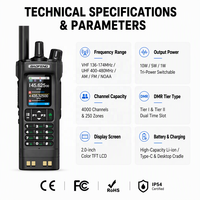 Robustes DMR Walkie-Talkie für DM-32UV GPS-Positionierung NOAA Wetterkanal USB-C Aufladbar 10W VHF/UHF 2000-2500mAh