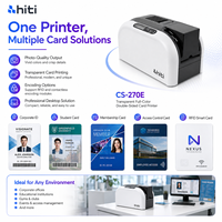 Imprimante de cartes d'identité couleur recto-verso transparente HiTi CS-270E 300 dpi pour cartes PVC avec encodage RFID en option