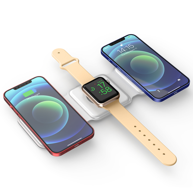 Compatibility Folding Wireless Charger for Apple iPhone 13 Series 7 for Apple Watch for AirPods Pro Fast 18W Charging Station
