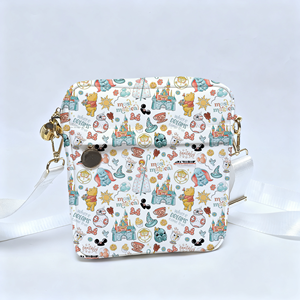 Sac bandoulière de voyage en nylon pour femme, imprimé personnalisé, avec fermeture éclair, thème parc d'attractions, imperméable - Product Image 1