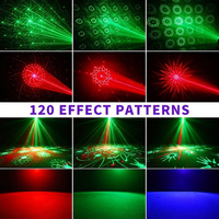 Projecteur laser LED RGB 120 motifs, effet UV, lampe stroboscopique, télécommande pour fêtes, clubs, KTV, anniversaires