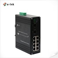 Commutateur Ethernet industriel 8 ports 10/100/1000Base-T + 2 ports 1000BASE-X avec SNMP QoS empilable E-link