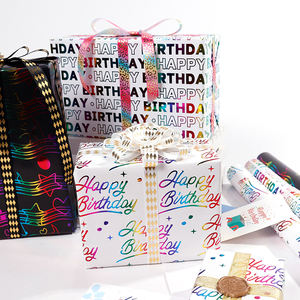 Vente en gros de rouleaux de mouchoirs en papier de haute qualité pour anniversaire rouleau de papier d'emballage en or coloré - Product Image 5