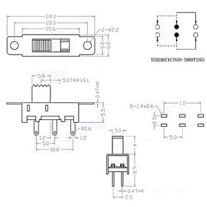 Interruptor de Palanca DPDT de Alta Resistencia SS-22J28, 2 Posiciones, 6 Pines, Altura de Palanca de 5 mm, Interruptor de Alimentación de Orificio Pasante para Equipos Industriales - Product Image 5