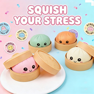 Colorful mini DumplingStress <b>Balls</b> Fidget SensoryToy <b>Squeeze</b> Dough <b>Ball</b> Stress ReliefHand Toy - Product Image 4