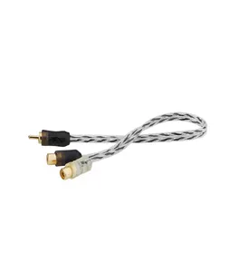 Wire Audio Line Cable PVC Speaker Cable Speaker Free Copper for Amplifier Home Car White Y 2 male RCA 1 female RCA