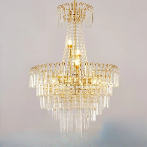 Fornitura diretta dalla fabbrica di nuovi lampadari in cristallo e ferro per matrimoni, decorazioni per hotel, illuminazione a soffitto, elementi decorativi per creare atmosfera. - Product Image 1