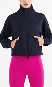 Winter New Design Women Stand Collar Sports Thick Jackets Zipper Long Sleeves Yoga Thick Jackets With Paunch <strong>Big</strong> Pockets - Product Image 5