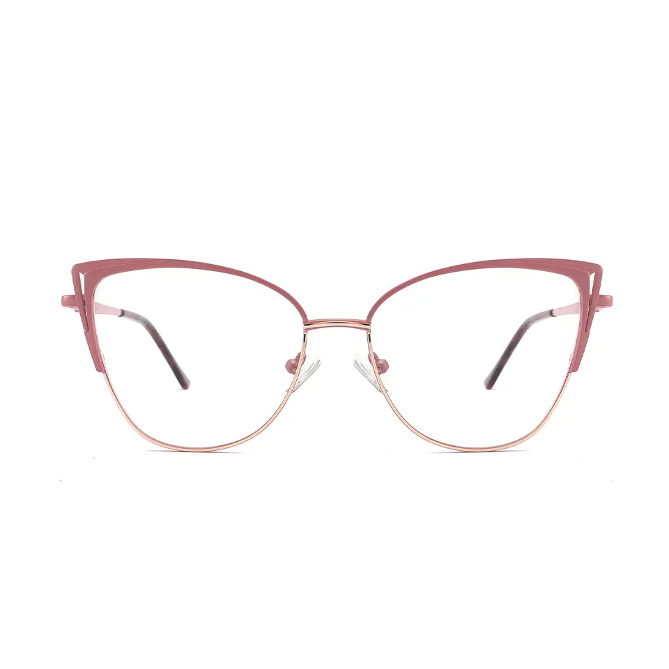 2024 nouveau design populaire de haute qualité Cat Eye métal optique myopie lunettes cadre
