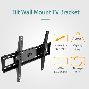 Support mural <span class=keywords><strong>TV</strong></span> inclinable robuste 32-75 pouces 50KG VESA 600x400mm ± 15 ° Inclinaison réglable 59mm <span class=keywords><strong>Gap</strong></span> pour la maison et l'hôtel - Product Image 3