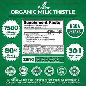 Cápsulas de Extracto de Cardo Mariano Orgánico Certificado HALAL, Fabricación China OEM, Apoya la Función de Desintoxicación y Limpieza del Hígado para Amazon - Product Image 2