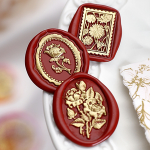 Cabezal de sello de latón macizo multicapa, flor de Botany, Serie de estilo europeo, retro Irregular, decoración de regalo, nuevos productos - Product Image 1