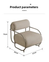 Fauteuil en acier minimaliste moderne du milieu du siècle, style Bauhaus nordique, avec mousse élastique haute densité, pour chambres d'hôtes et chambres à coucher, mobilier de maison simple