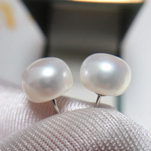 סט תכשיטים יוניסקס אופנתי של שרשרת ועגילים מפניני מים מתוקים טבעיים 5-6 מ\\\"מ 7-8 מ\\\"מ, כסף סטרלינג 925, לחתונה - Product Image 4