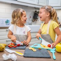 Enfants cuisine poignée ferme bords dentelés couteaux pour enfants 3 pièces ensemble cuisine couteau de cuisson ensemble