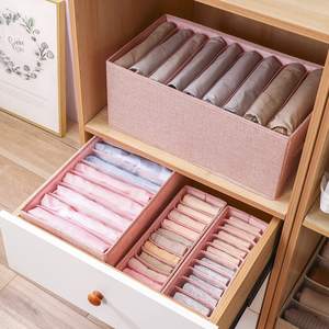 Contenedores de Almacenamiento de <span class=keywords><strong>Lino</strong></span>, Diseño Minimalista, 100 ml, Organizador de Ropa, Jeans, Pantalones para Armario, Asas, Plegable, Ecológico, Cuadrado - Product Image 5