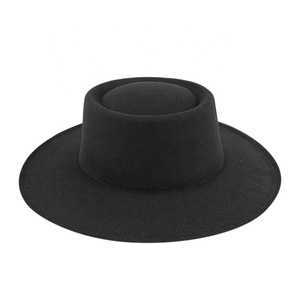 Tùy Chỉnh Unisex Phẳng Mùa Thu Mùa Đông Rộng Brim Anh Phong Cách Rắn Màu Sắc Cảm Thấy Fedora Mũ Cao Bồi Hat Ăn Mặc Jazz Cap Nhà Thờ Mũ - Product Image 5