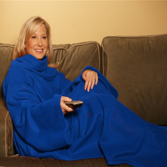 100% двухстороннее плюшевое одеяло большого размера с рукавами