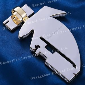 100% pabrik lulus penguji berlian kustom VVS Moissanite liontin Iced Out S925 Perak 9k 10k 14k 18k liontin emas padat - Product Image 3