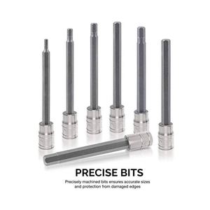 7PCs 3/8 "Ball End Long 4.25" Standard SAE Hex Allen Bit Sockets Wrench - Product Image 3