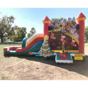 <span class=keywords><strong>Castillo</strong></span> Inflable Navideño para Fiestas al Aire Libre, Combo de <span class=keywords><strong>Castillo</strong></span> Hinchable con Tobogán para Celebraciones Festivas - Product Image 1