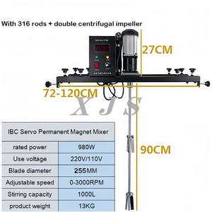 Mezclador líquido de ahorro de energía Industrial de 1000l de alta calidad, tanque mezclador resistente a ácidos y álcalis, <span class=keywords><strong>agitador</strong></span> IBC con <span class=keywords><strong>agitador</strong></span> - Product Image 4