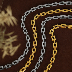 Conjunto de Collar y Pulsera de Cadena Entrelazada Cuadrada de Acero Inoxidable, Joyería Versátil al por Mayor - Product Image 6