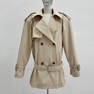 <span class=keywords><strong>Trench</strong></span>-coat classique <span class=keywords><strong>beige</strong></span> pour <span class=keywords><strong>femme</strong></span>, <span class=keywords><strong>trench</strong></span>-coat <span class=keywords><strong>court</strong></span> élégant à double boutonnage, <span class=keywords><strong>trench</strong></span>-coat tendance avec ceinture - Product Image 2