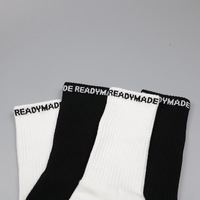 Chaussettes mi-mollet en coton côtelé noir et blanc avec lettres jacquard personnalisées pour hommes et femmes, chaussettes décontractées et sportives pour usage quotidien