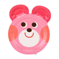 Assiettes en papier en forme d'ours fraise/cœur/chien/grenouille - Vaisselle jetable pour enfants en forme d'animaux de dessin animé, sûre pour les aliments, pour la maison