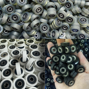 Roda dilapisi PU bantalan 12x38x10mm, rol katrol poliuretan PU620138-10 senyap, roda plastik dilapisi karet - Product Image 4