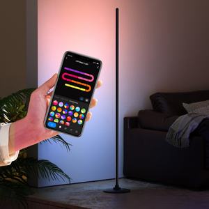 Lampe d'ambiance intelligente pour la maison, lumière décorative intérieure, lampe de sol LED à couleurs magiques RGB, ensemble de lampes d'angle - Product Image 2