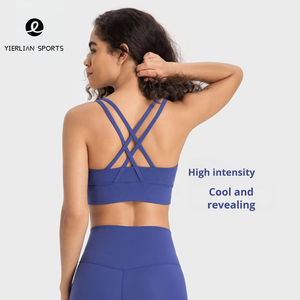 Women Sexy Plus Size Breathable Brushed Fabric Cross Back High Quality High Impact Support Workout Yoga Sports Bra Underwear