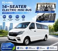 Minibús eléctrico Kama para pasajeros, minibuses, furgonetas, vehículos micro chinos con volante a la derecha, 2WD, minibús eléctrico de 14 plazas.