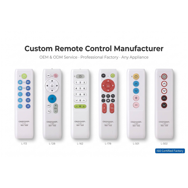 Custom Universal Large Button Black TV Remote with Learning Function Replacement for All Smart TVs Factory Direct Price