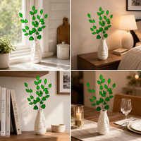 Attrape-soleil personnalisé en verre teinté motif feuilles de fleurs sauvages, Art Déco, bouquet de fleurs, vase naturel, décoration intérieure, cadeau Fête des Mères