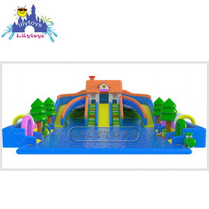 Các Nhà Sản Xuất Công Viên Nước Vui Chơi Giải Trí Bơm Hơi Cả Hai Mặt Trượt Bơm Hơi Với Hồ Bơi Để Bán - Product Image 1