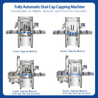 Machine de capsulage entièrement automatique anti-poussière à couvercle souple, avec alimentation et abaissement automatiques des bouchons, pour le scellage des bouteilles et des pots
