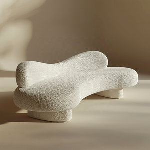 Offre Spéciale européenne loisirs courbé velours tissu chaise lit confortable pieds en métal canapé blanc laine d'agneau mariage canapé salon - Product Image 3