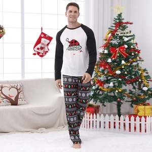 क्रिसमस की महिला परिवार के घर सूट लौगवेर बच्चों की कपास की नरम लंबी आस्तीन के लिए तैयार है - Product Image 4