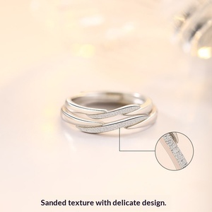 Anillos Junli Ru Yi para Pareja, Plata de Ley S925, Electrochapados, Diseño Exclusivo, Ligeros, de Lujo, Sencillos, Lisos, para Mujer y Hombre - Product Image 4