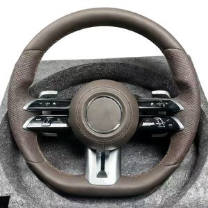 <span class=keywords><strong>Volant</strong></span> en cuir et fibre de carbone personnalisé pour Mercedes Benz <span class=keywords><strong>A35</strong></span> A45 C63 C43 E53 E63 G63 G500 G55 pour <span class=keywords><strong>AMG</strong></span> GT S63 GLA45 W223 - Product Image 2