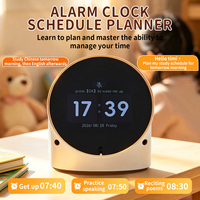 BW3 Niedliche Cartoon-KI-Smart-Uhr für Kinder mit Sprachsteuerung, Wecker, Pomodoro-Fokus-Timer, Gute-Nacht-Geschichten und Weißes-Rauschen-Maschine