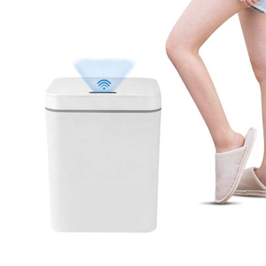 Charging Trash Bin With Lid Kitchen Indoor Garbage Smart Automatic Induction Trash Can With Bags