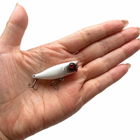 Leurre de pêche LUSHAZER Topwater Popper 40mm 4g, leurre dur flottant type crayon avec hameçons triples pour achigan, perche, truite, brochet