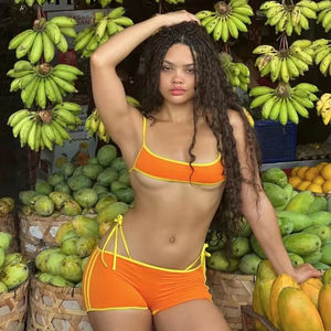 Nouveau Design Micro Bikini String pour Femme Ensemble 3 Pièces Color Block Vente en Gros en Spandex/Nylon - Product Image 1