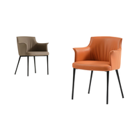 Chaise d'appoint moderne confortable pour la maison avec coussin en cuir et pied en bois MDF chaise de salle à manger pour la maison bureau hôtel ou appartement